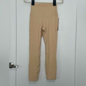 NWT Nude/Tan Lululemon 25” Leggings (size 4)